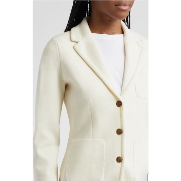 NWT Rag & Bone Alex Off-White Gold Button Blazer M - Picture 3 of 6
